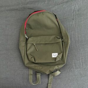 Herschel Supply Company Ivy Green Backpack with Red Accents- currently sold out